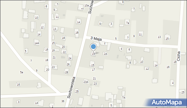 Wohyń, Suchowolska, 13, mapa Wohyń
