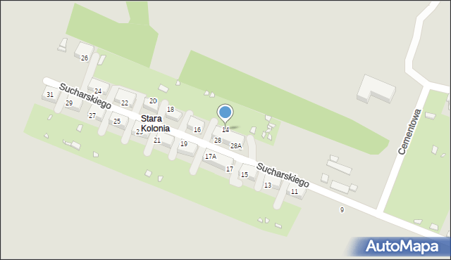 Wojkowice, Sucharskiego Henryka, mjr., 14, mapa Wojkowice