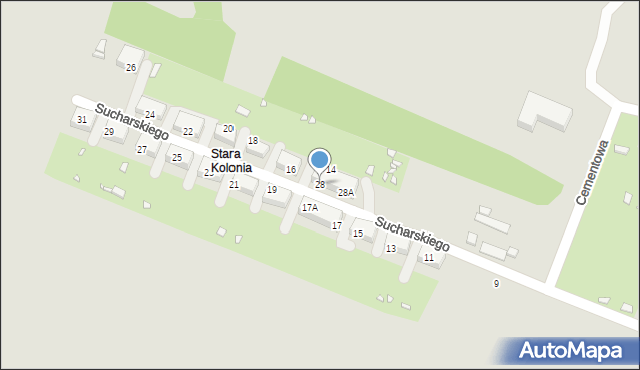 Wojkowice, Sucharskiego Henryka, mjr., 28, mapa Wojkowice