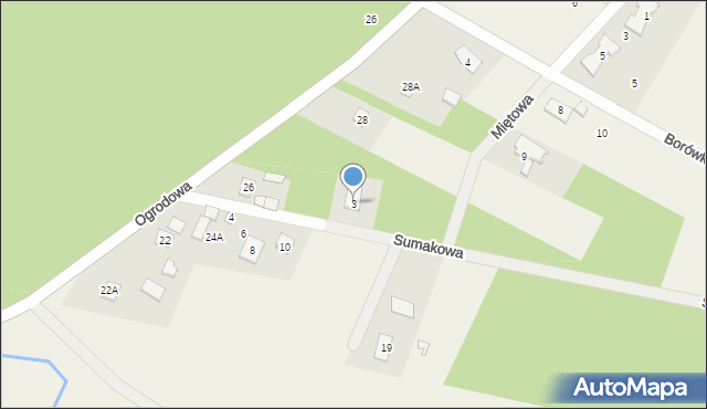 Wólka Pracka, Sumakowa, 3, mapa Wólka Pracka