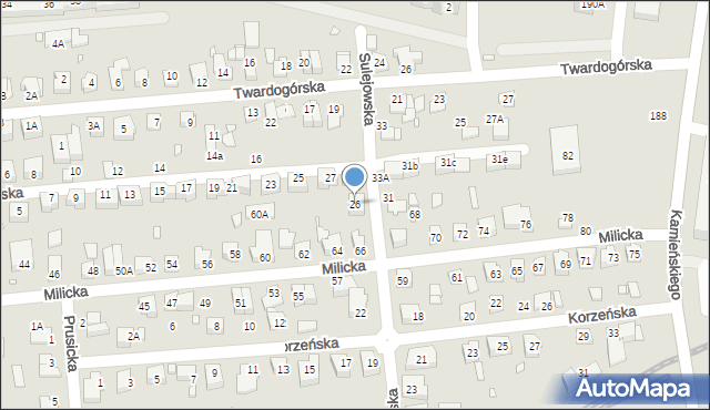 Wrocław, Sulejowska, 26, mapa Wrocławia