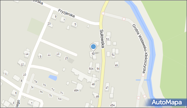 Wrocław, Sułowska, 52, mapa Wrocławia