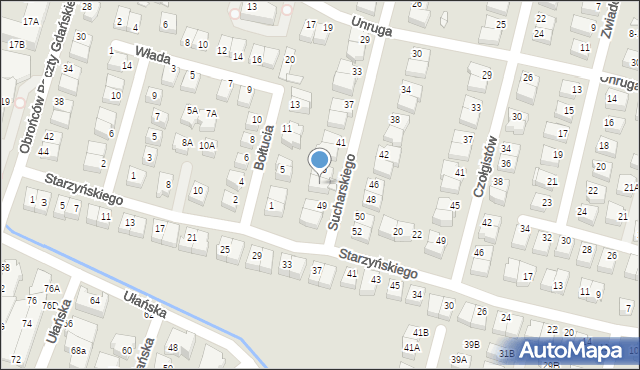 Wrocław, Sucharskiego Henryka, mjr., 47, mapa Wrocławia