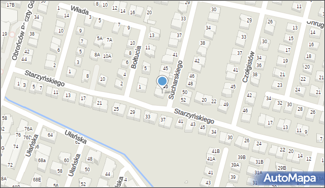 Wrocław, Sucharskiego Henryka, mjr., 51, mapa Wrocławia