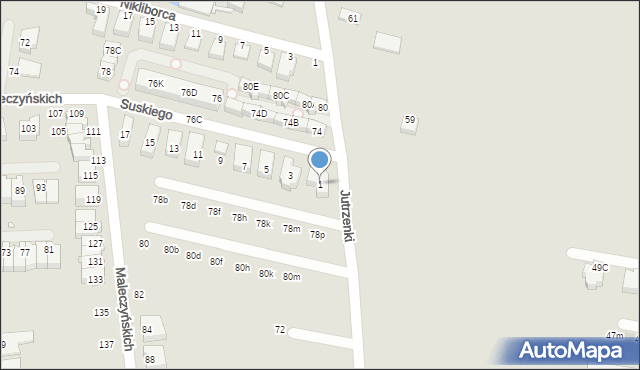 Wrocław, Suskiego Mariana, 1, mapa Wrocławia