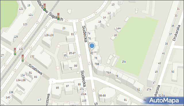 Wrocław, Sudecka, 82, mapa Wrocławia