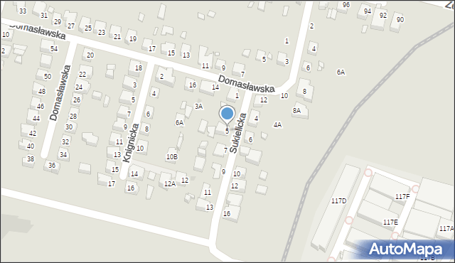 Wrocław, Sukielicka, 5, mapa Wrocławia