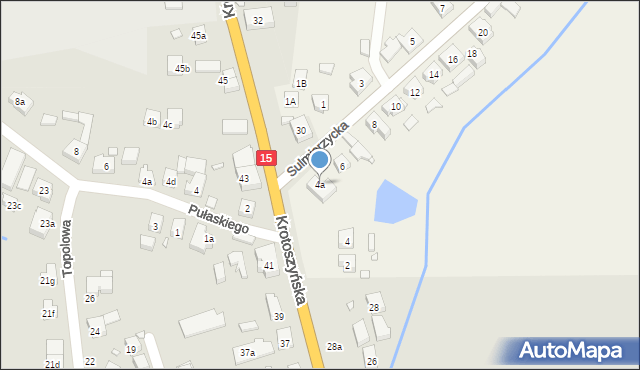 Wszewilki, Sulmierzycka, 4a, mapa Wszewilki