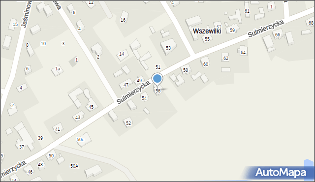 Wszewilki, Sulmierzycka, 56, mapa Wszewilki