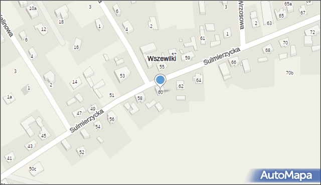 Wszewilki, Sulmierzycka, 60, mapa Wszewilki