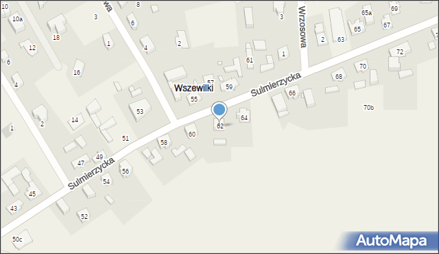 Wszewilki, Sulmierzycka, 62, mapa Wszewilki