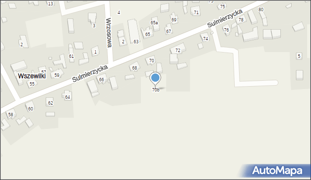 Wszewilki, Sulmierzycka, 70b, mapa Wszewilki