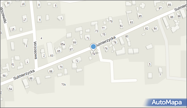 Wszewilki, Sulmierzycka, 74, mapa Wszewilki
