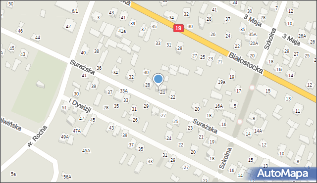 Zabłudów, Surażska, 26, mapa Zabłudów