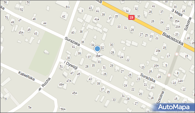 Zabłudów, Surażska, 33A, mapa Zabłudów