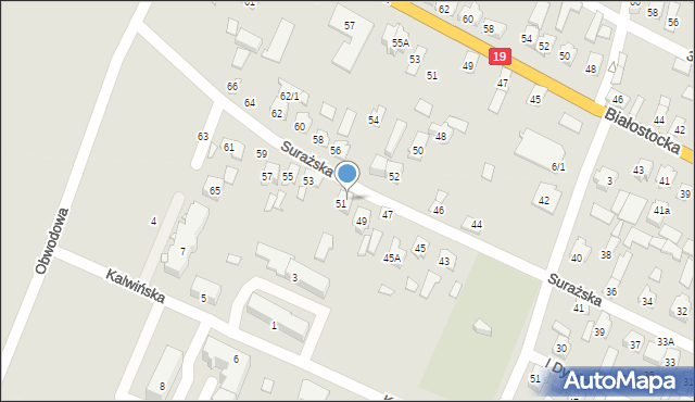 Zabłudów, Surażska, 51A, mapa Zabłudów