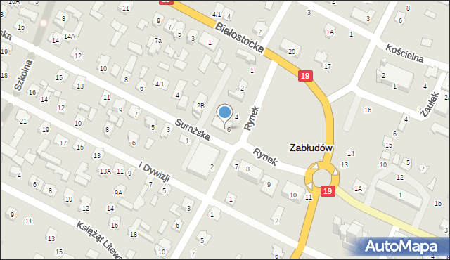 Zabłudów, Surażska, 2, mapa Zabłudów