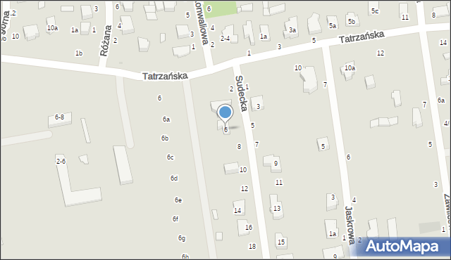 Zgierz, Sudecka, 6, mapa Zgierz