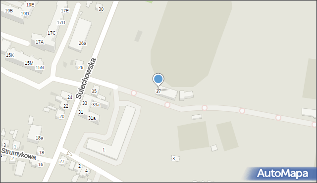 Zielona Góra, Sulechowska, 37, mapa Zielona Góra