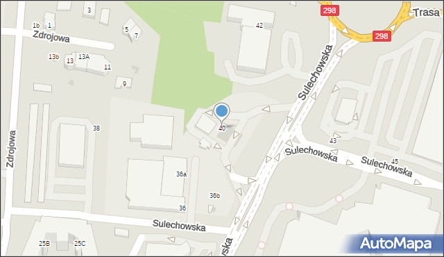 Zielona Góra, Sulechowska, 40, mapa Zielona Góra