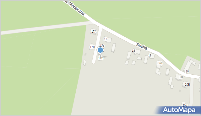 Zielona Góra, Sucha, 17D, mapa Zielona Góra