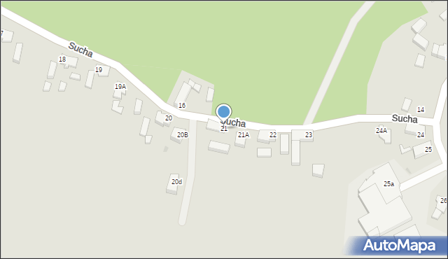 Zielona Góra, Sucha, 21, mapa Zielona Góra