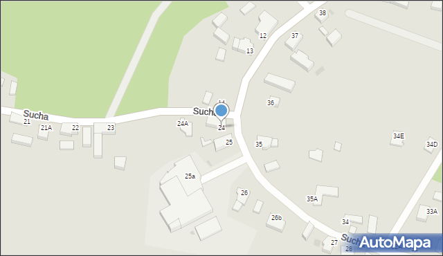 Zielona Góra, Sucha, 24, mapa Zielona Góra