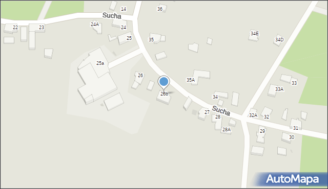 Zielona Góra, Sucha, 26b, mapa Zielona Góra