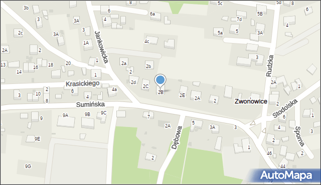 Zwonowice, Sumińska, 2B, mapa Zwonowice
