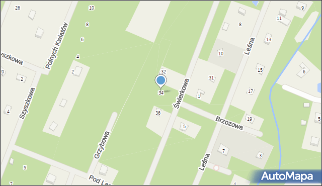 Adamów-Wieś, Świerkowa, 34, mapa Adamów-Wieś