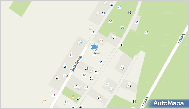 Anielin Swędowski, Świerkowa, 16, mapa Anielin Swędowski