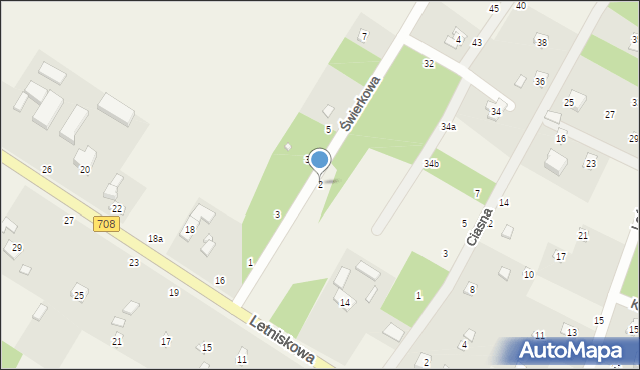 Anielin Swędowski, Świerkowa, 2, mapa Anielin Swędowski