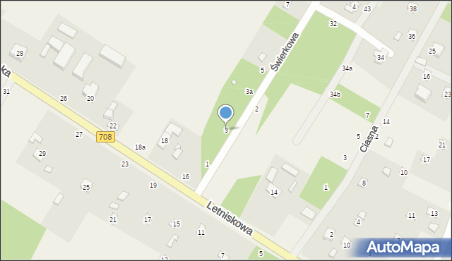 Anielin Swędowski, Świerkowa, 3, mapa Anielin Swędowski