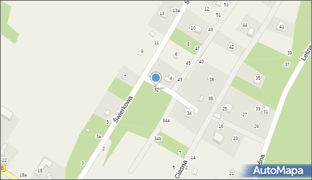 Anielin Swędowski, Świerkowa, 32, mapa Anielin Swędowski