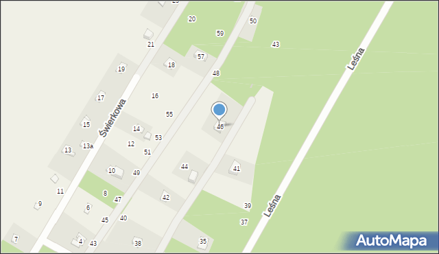 Anielin Swędowski, Świerkowa, 46, mapa Anielin Swędowski