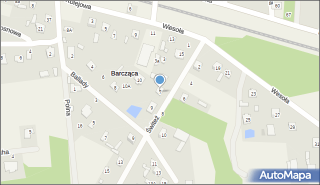 Barcząca, Świteź, 7, mapa Barcząca