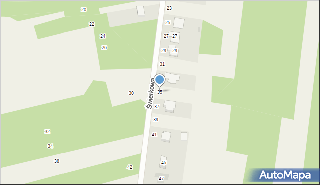 Bargły, Świerkowa, 35, mapa Bargły