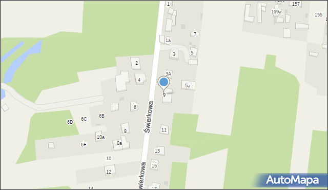 Bargły, Świerkowa, 9, mapa Bargły
