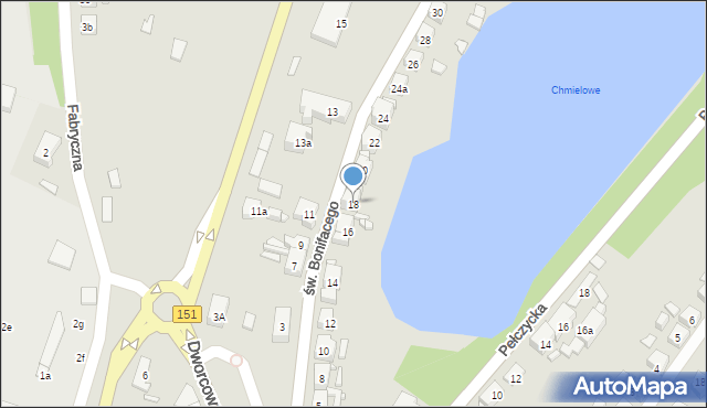 Barlinek, św. Bonifacego, 18, mapa Barlinek