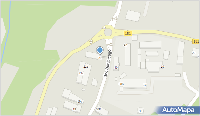 Barlinek, św. Bonifacego, 21, mapa Barlinek