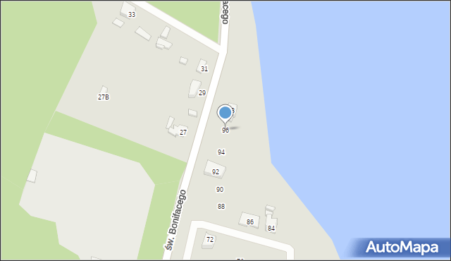 Barlinek, św. Bonifacego, 96, mapa Barlinek