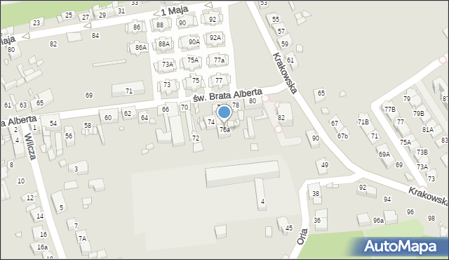 Będzin, św. Brata Alberta, 76a, mapa Będzin