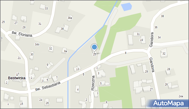 Bestwinka, św. Sebastiana, 15, mapa Bestwinka