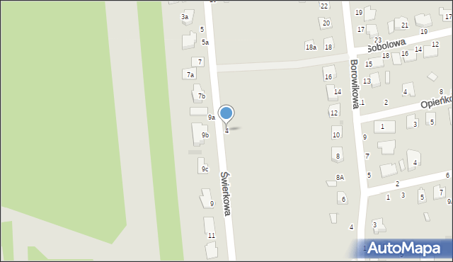 Biała Podlaska, Świerkowa, 4, mapa Białej Podlaskiej