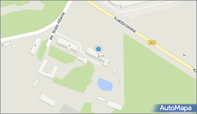 Białogard, św. Brata Alberta, 2, mapa Białogard