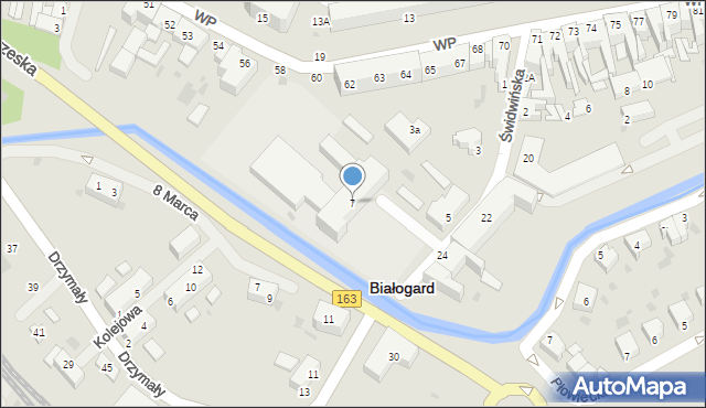 Białogard, Świdwińska, 7, mapa Białogard