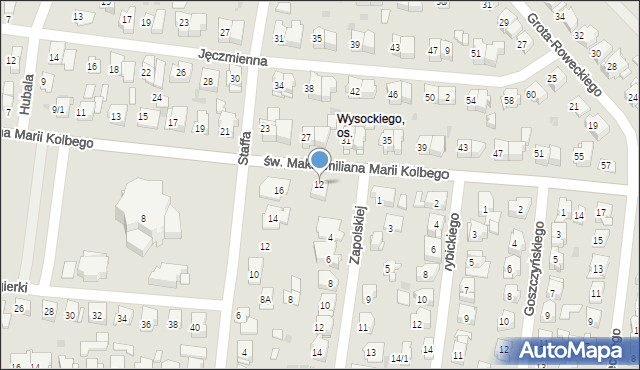 Białystok, św. Maksymiliana Marii Kolbego, 12, mapa Białegostoku