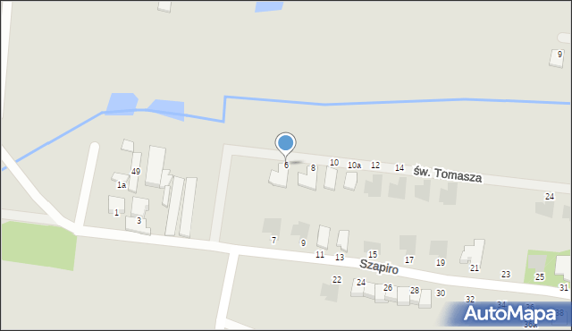 Białystok, św. Tomasza, 6, mapa Białegostoku