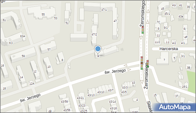 Białystok, św. Jerzego, 4, mapa Białegostoku