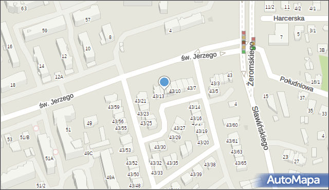 Białystok, św. Jerzego, 43/12, mapa Białegostoku